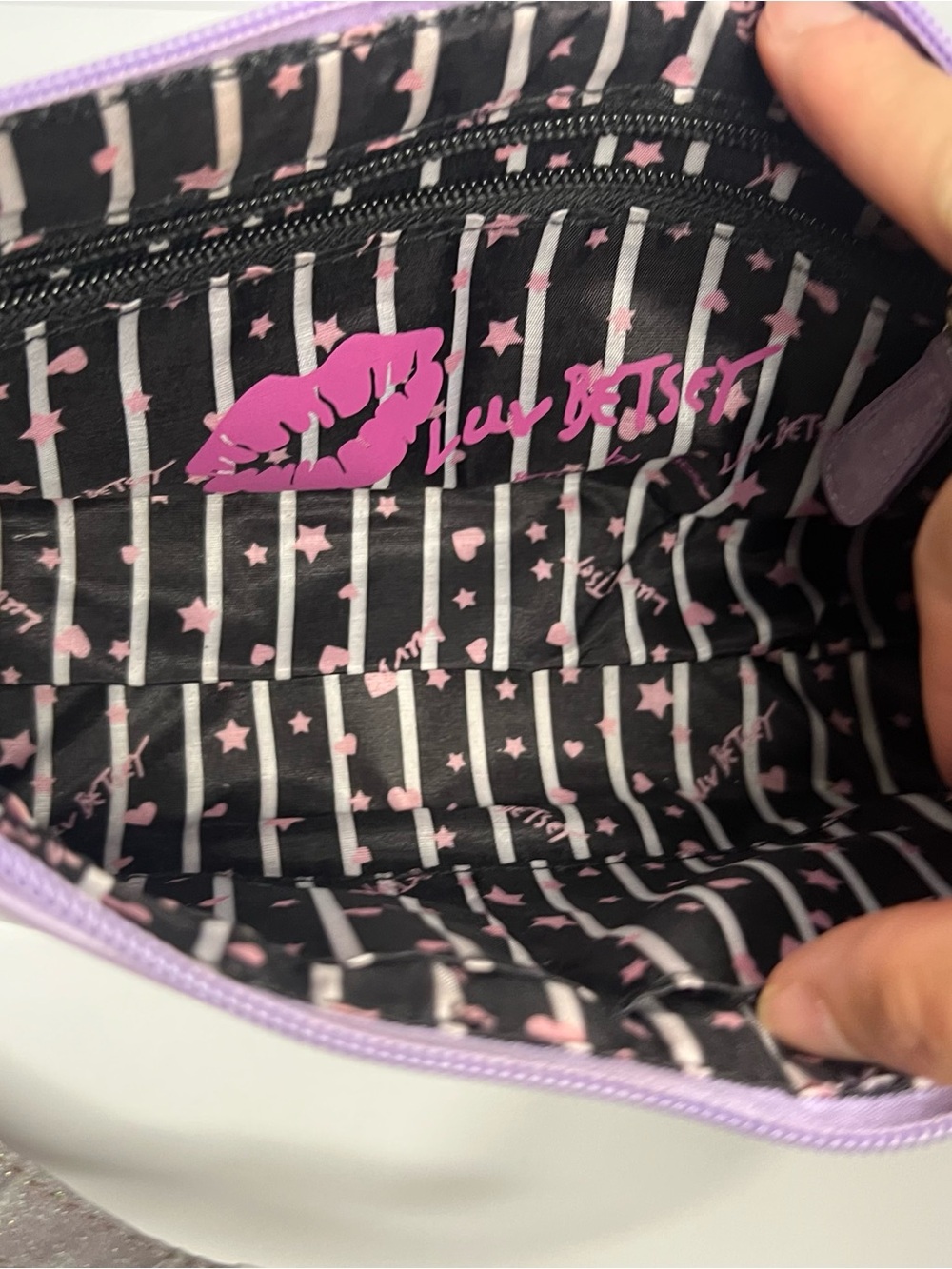 Betsey Johnson Metallic Lavender Iridescent Shoulder Bag - Picture 3 of 3
